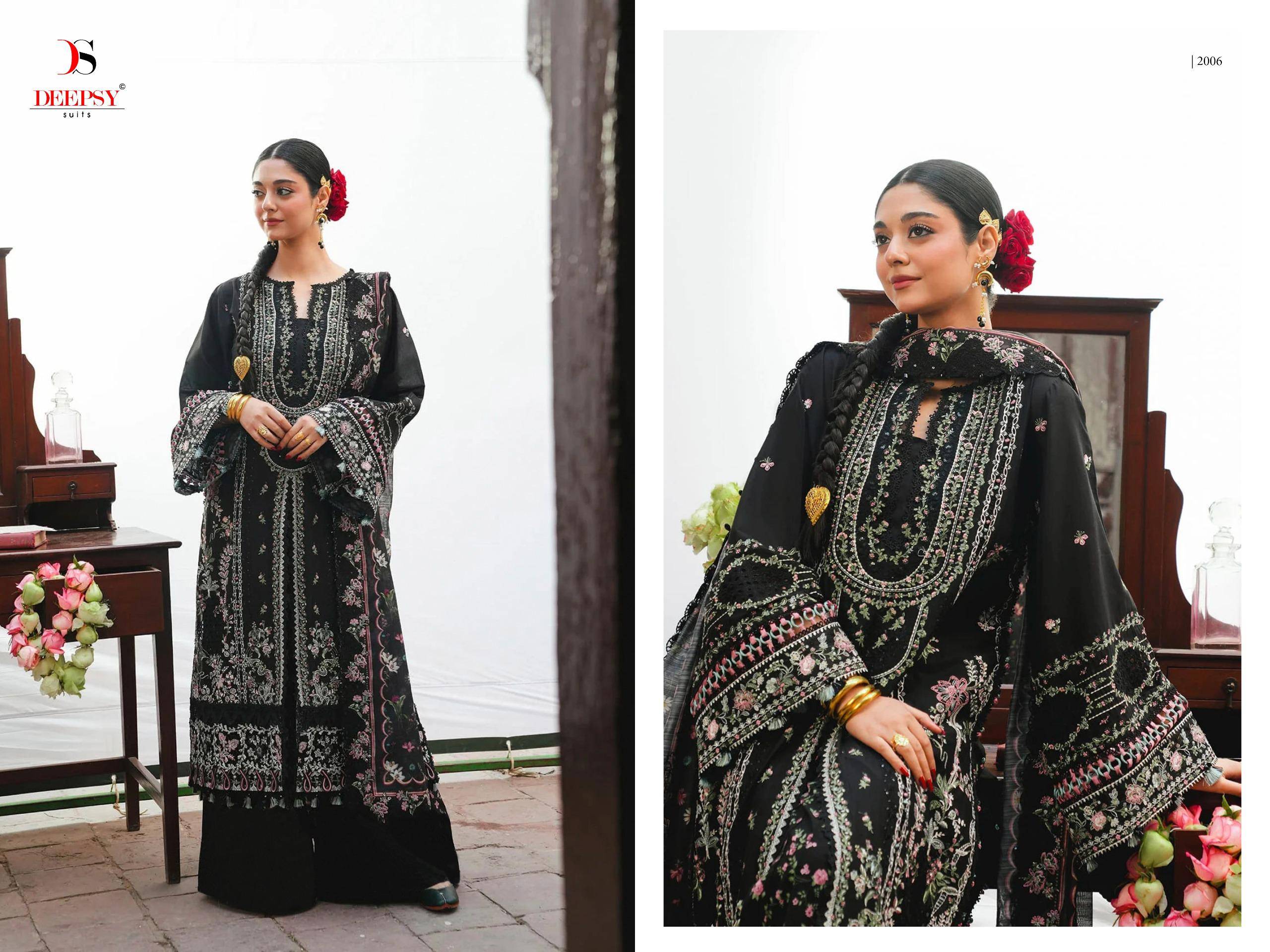 ELAF  Premium-5 Luxury Lawn by DEEPSY SUITS 2001 TO 2006 SERIES Pakistani Stylish Embroidered Pure Cotton Dresses At Wholesale Price